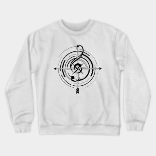 Sol key compass | Tattoo style music Crewneck Sweatshirt